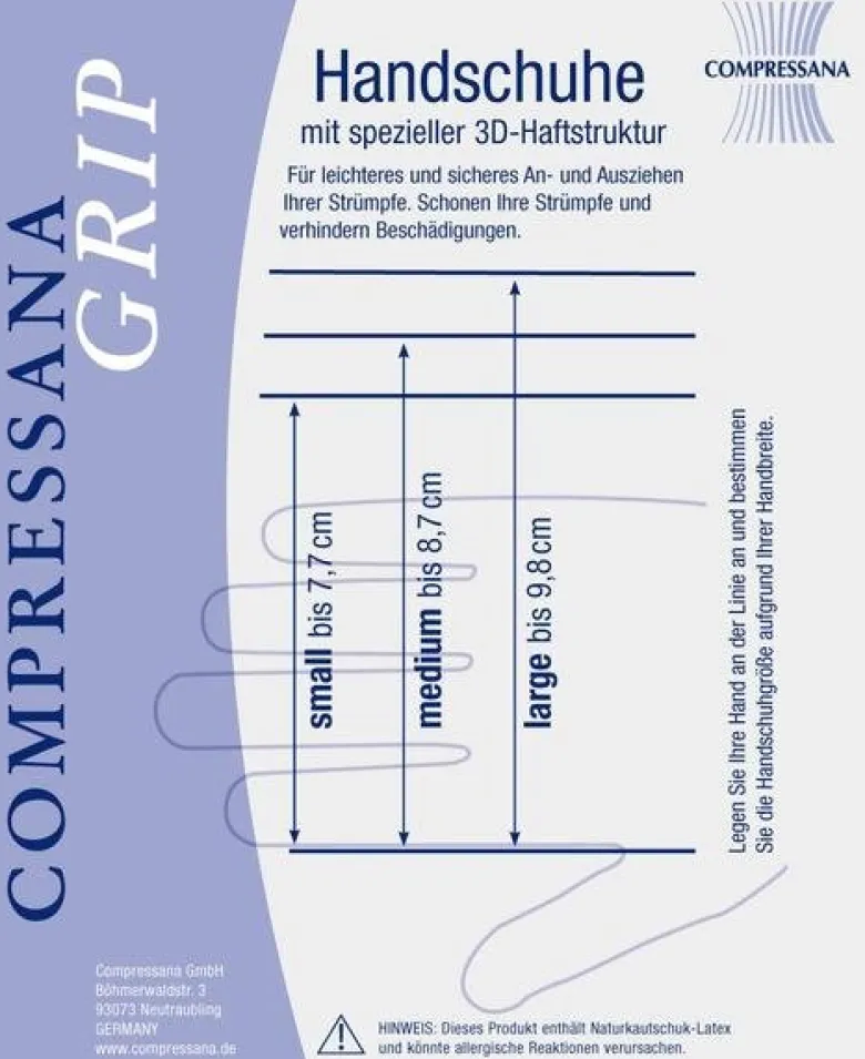 Compressana GRIP Gummihandschuhe mit griffiger Handfläche