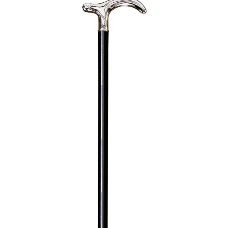 Gastrock Gehstock Damen Silber Derby Schwarz