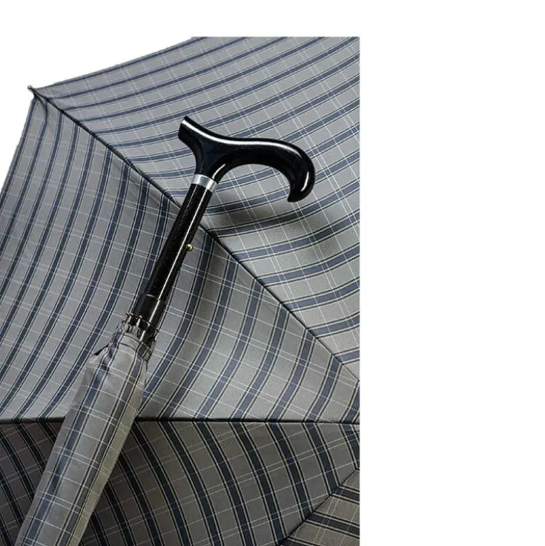 Gastrock Stockschirm Stick'N Brella Karo, Grau-Blau