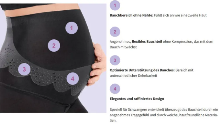 Kompressionsstrumpfhose SIGVARIS Style Semitransparent Maternity Support