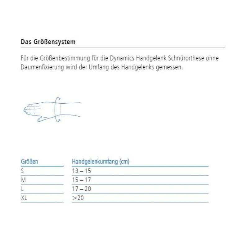 ofa Dynamics Handgelenk Schnürorthese ohne Daumenfixierung