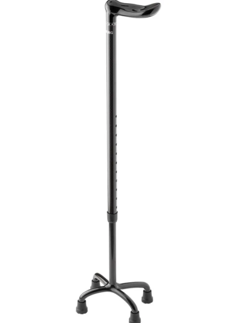 Ossenberg Carbon Vierfuß Gehhilfe schwarz Cosy Griff