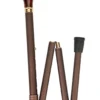 Ossenberg faltbarer Leichtmetallstock metallic bronze mit Fritzgriff Bernsteinoptik