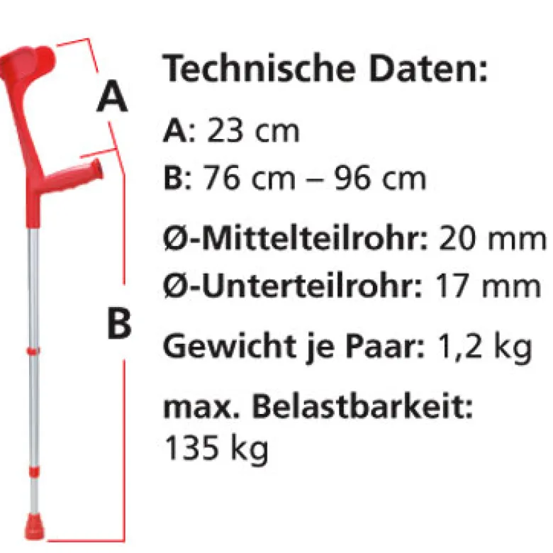 Ossenberg Gehhilfe 220 Der Klassiker anatomischer Softgriff grau