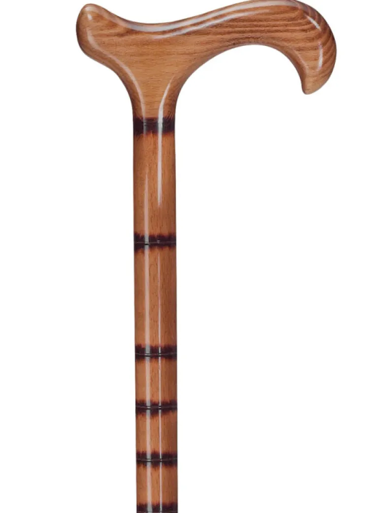 Ossenberg Gehstock Holzstock Bambus-Design Derbygriff