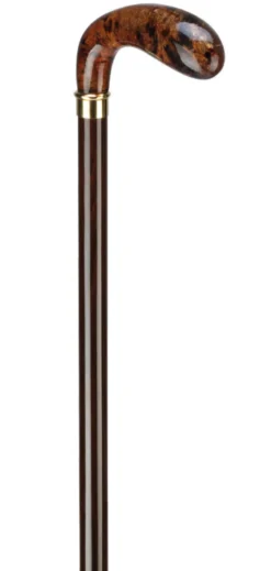 Ossenberg Holzstock mit Griff aus Bernsteinimitat