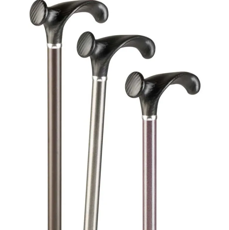 Ossenberg Leichtmetallstock anatomischer Softgriff Carbonoptik