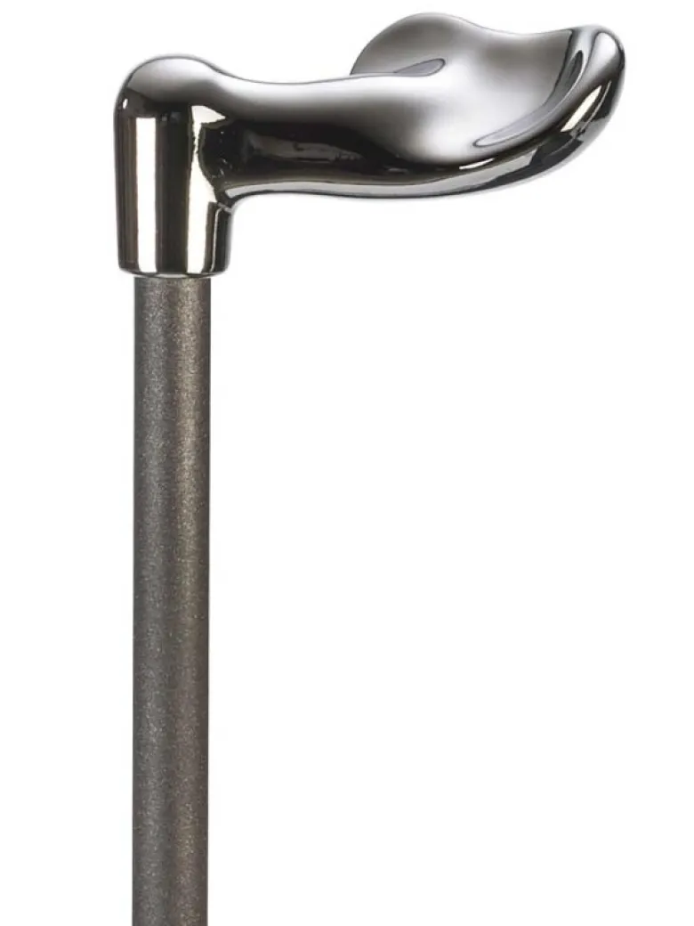 Ossenberg Leichtmetallstock Fischergriff Chrom