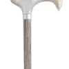 Ossenberg Leichtmetallstock Holzoptik Derbygriff Perlmutt weiß-beige