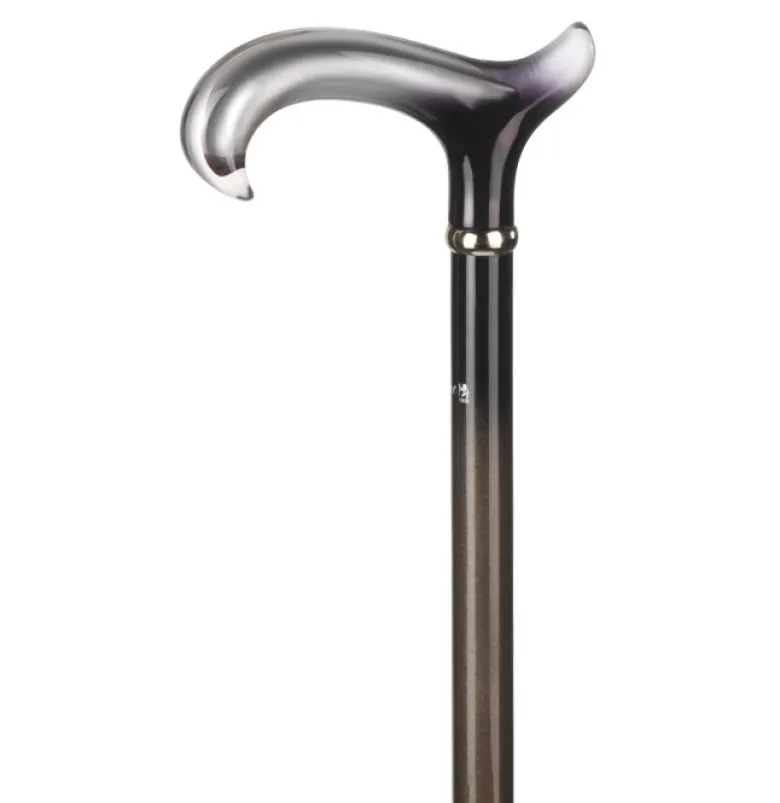Ossenberg modisch sportlicher Gehstock mit Design-Derbygriff silberner Kern