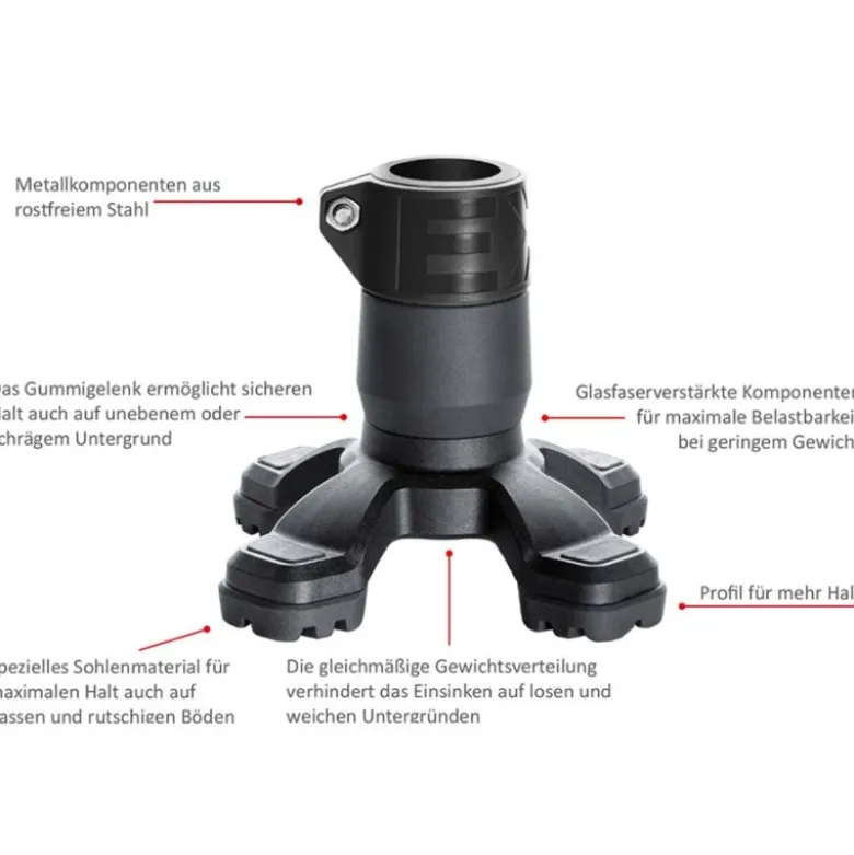 Ossenberg Unterarmgehhilfe aus Carbon mit Ergo Softgriff mit Safety Foot