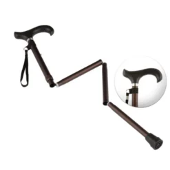 Russka Aluminium Gehstock faltbar mit Softgriff