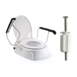 Russka Ersatzteil Toilettendeckel mit Gummi-Puffern für Toilettensitzerhöher mit Armlehnen