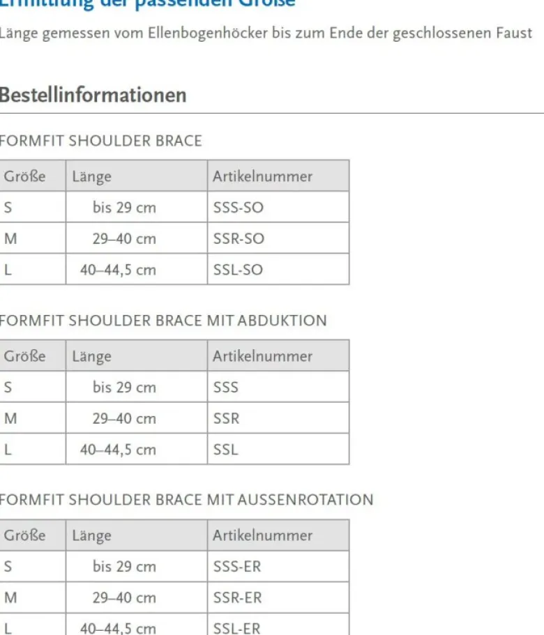 Schulterorthese Össur Formfit Shoulder Brace
