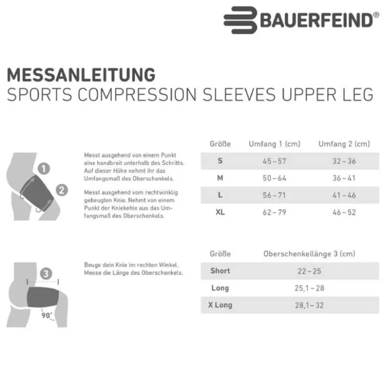 Sportstrümpfe Bauerfeind Sports Compression Sleeves Upper Leg