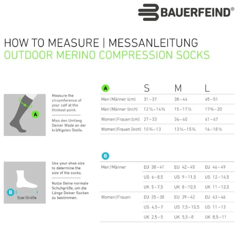Sportstrümpfe Bauerfeind Sports Outdoor Merino Compression Socks women
